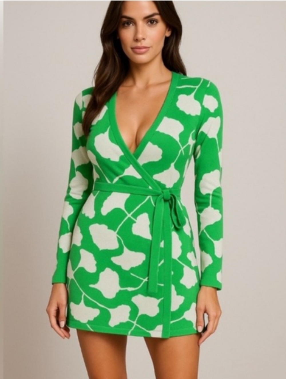 Diane Von Furstenberg Bold‎ Print Wrap Knit Top